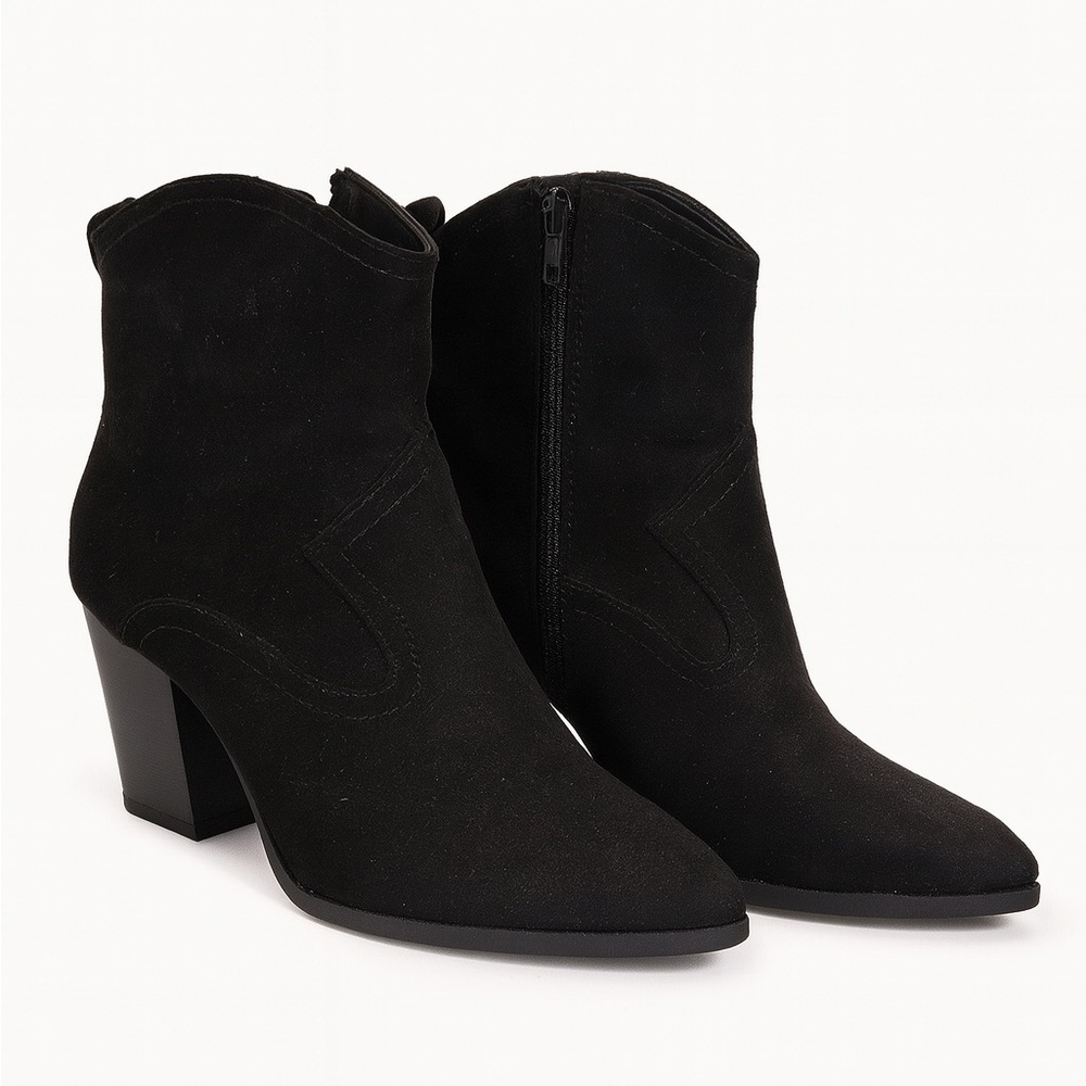 Elegant Black Suede Ankle Boots